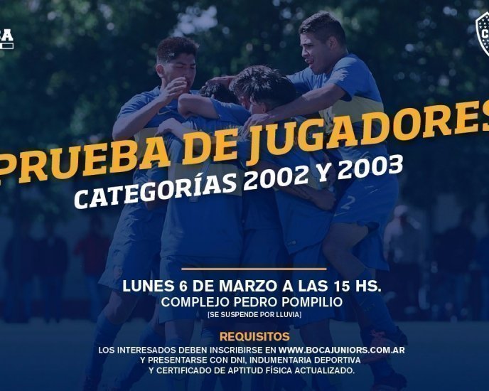 Prueba para las categorías 2002 y 2003